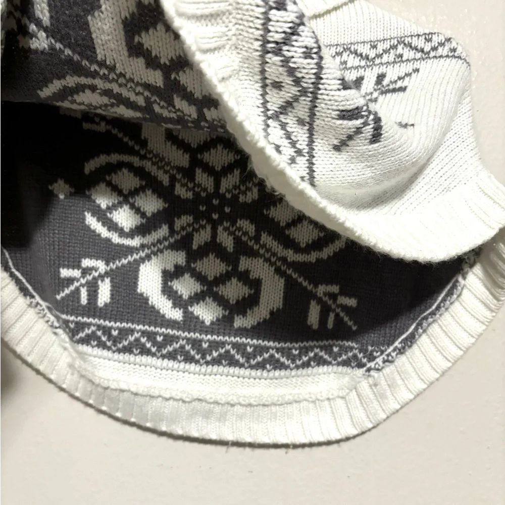 OshKosh B'gosh Fair Isle Knit Cape Poncho Pullover Gray‎ White Girls 3T